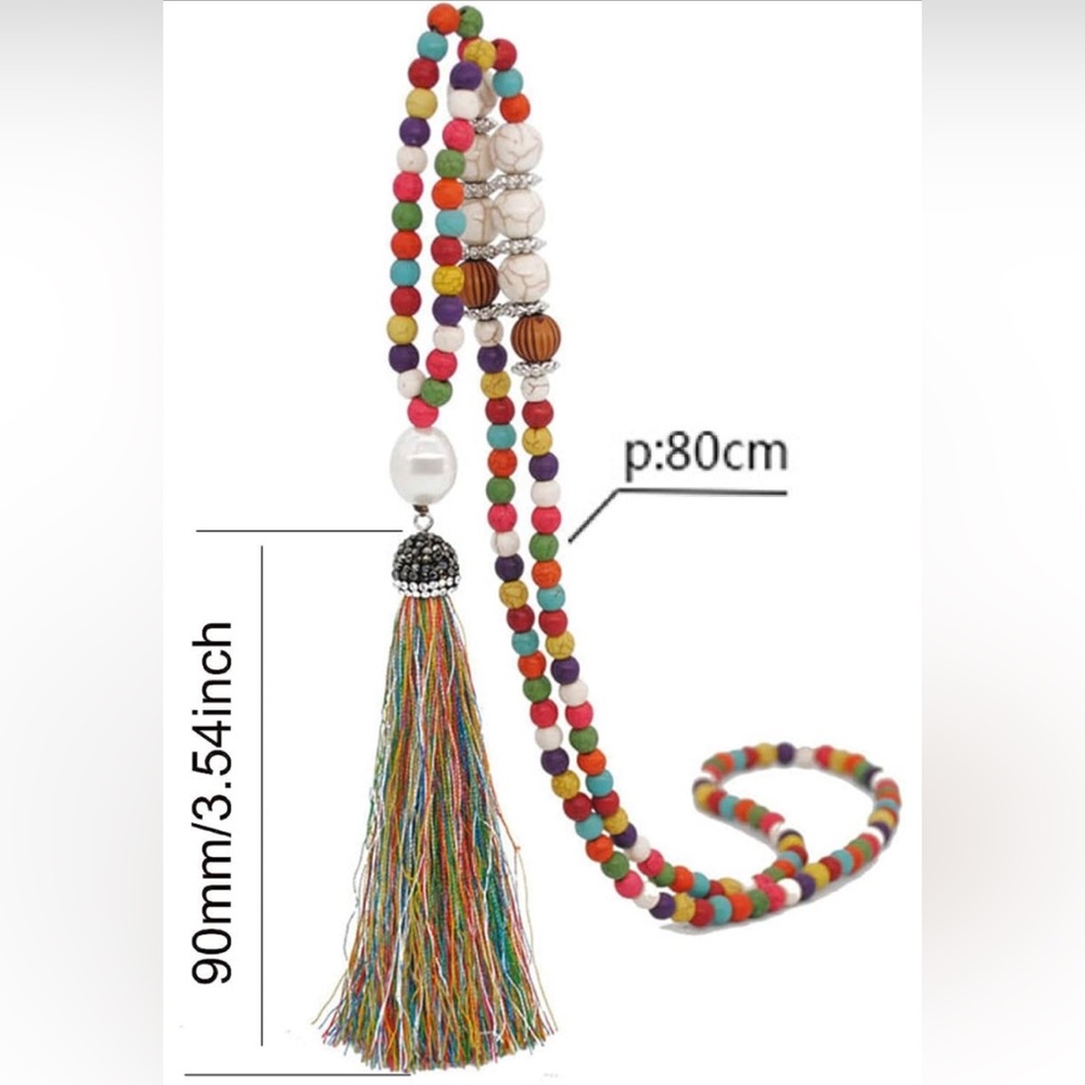 Gorgeous handmade tassel necklace - Picture 2 of 2